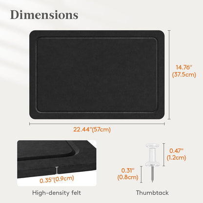 Lifewit Cork Board Alternative,22.4"x 14.8" Bulletin Board with Self-Adhesive,Foldable Decorative Felt Pin Board Vision Board Message Board with 20 Pushpins for Office Wall Decor, Room Decor, Oatmeal