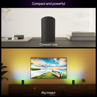 Philips Hue Smart Play Light Bar Base Kit, Black, 2 Pack, White & Color Ambiance LED Color-Changing Light Requires Bridge, Control with App, Works with Alexa, Google Assistant and Apple HomeKit