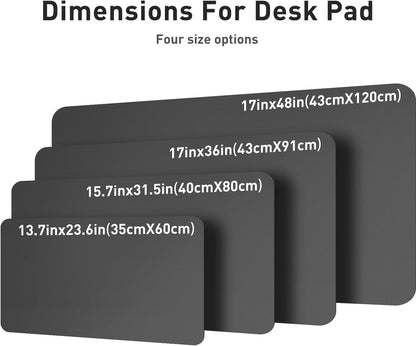 Aothia Leather Desk Pad Protector, Mouse Pad, Office Desk Mat, Non-Slip PU Leather Desk Blotter, Laptop Desk Pad, Waterproof Desk Writing Pad for Office and Home(Dark Blue,31.5" x 15.7") - Colors B