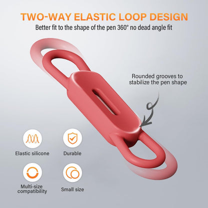 XYOFUN Magnetic Pen Holders Set of 8,Silicone Adjustable Pen Pencil Holder,Flexible Pencil Holder for Refrigerator,Whiteboards,Desk Accessories & Teacher Supplies(Multicolor-8)
