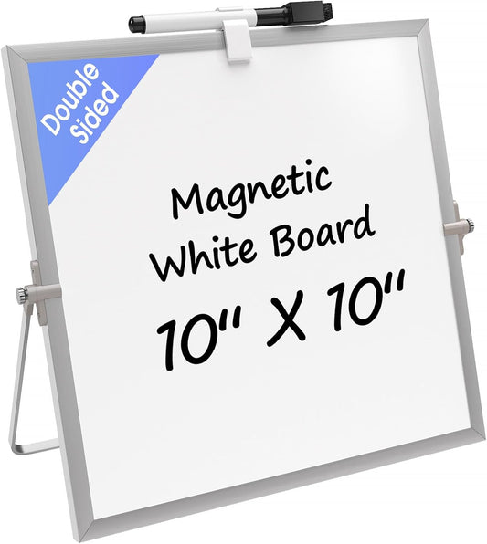 MaxGear Dry Erase Magnetic White Board, 16" x 12" Double-Sided Dry Erase Board with Stand, Large Desktop Whiteboard for Home, Studio, Office - Planning, Memo, to Do List, Studing