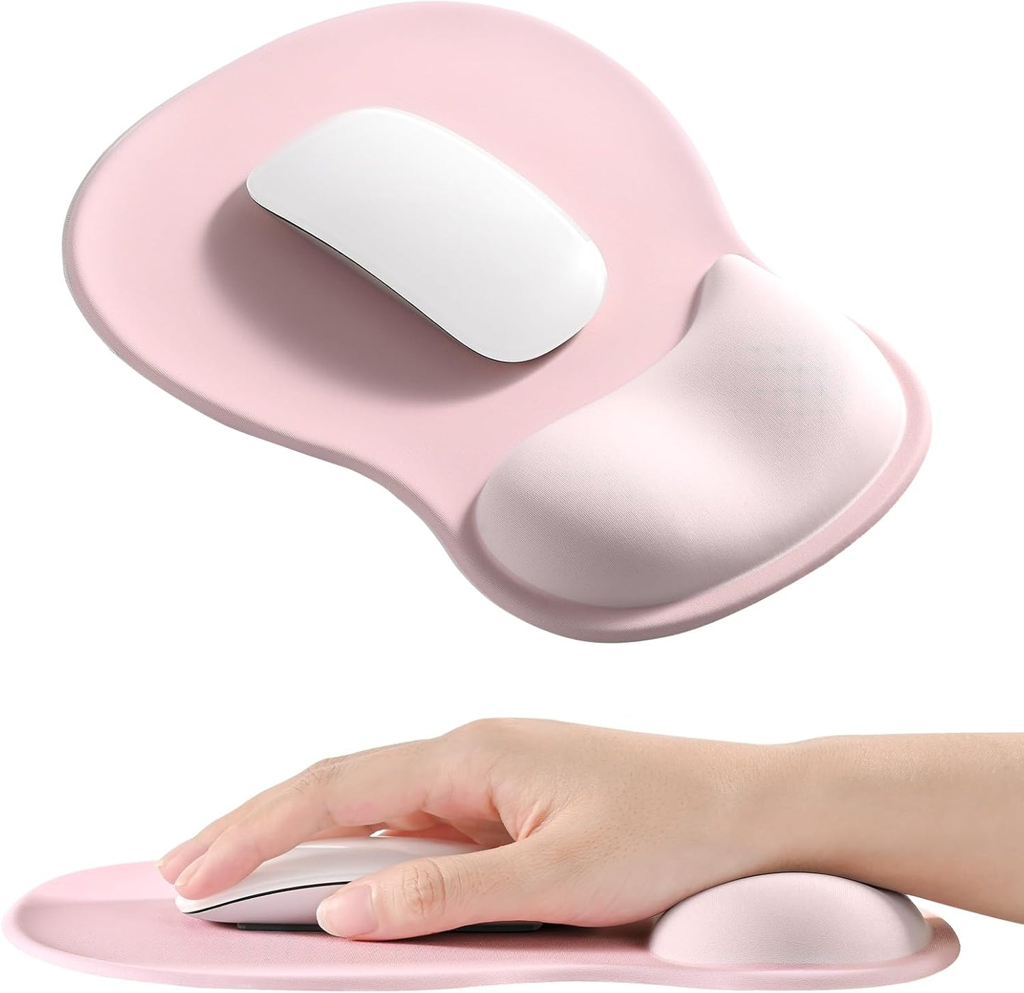 EooCoo Ergonomic Mouse Pad with Gel Wrist Rest Support, Middle Concave Design for Natural Wrist Alignment, Non-Slip Base Mousepad for Laptop, Computer, Office Desk Accessories, Carpal Tunnel Syndrome
