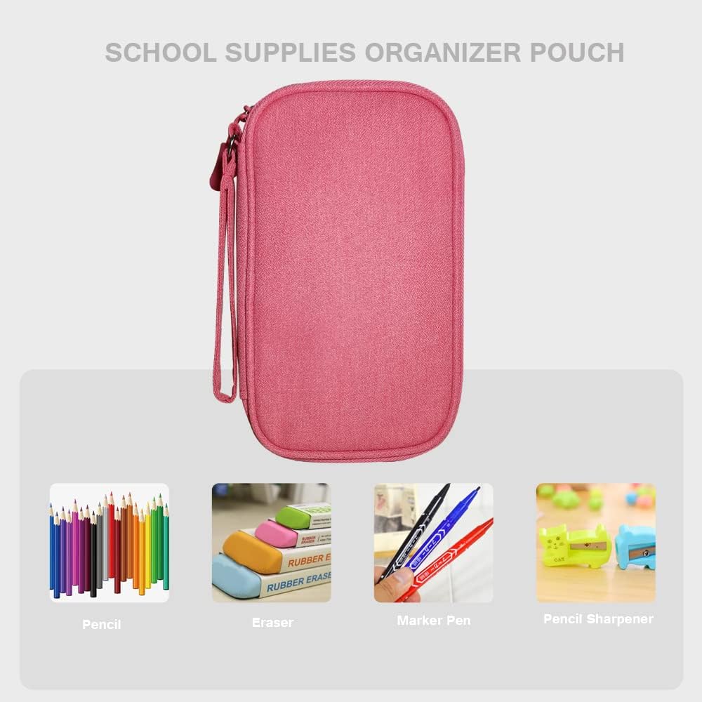 Electronics Organizer Bag Pouch Cable Charger Organizer Travel Shockproof Cord Carrying Case for Earphone Powerbank USB Hard Drive SD Card (Black)