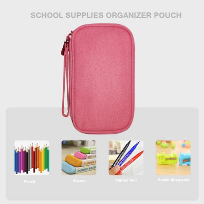 Electronics Organizer Bag Pouch Cable Charger Organizer Travel Shockproof Cord Carrying Case for Earphone Powerbank USB Hard Drive SD Card (Black)