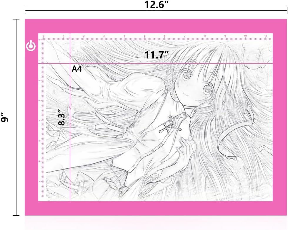 LitEnergy A3 Copy Light Board Tracing Box, Ultra-Thin Adjustable Drawing Tablet USB Power Artcraft LED Tracer Pad for Diamond Art Painting Accessories, Streaming, Sketching, Animation, Stenciling