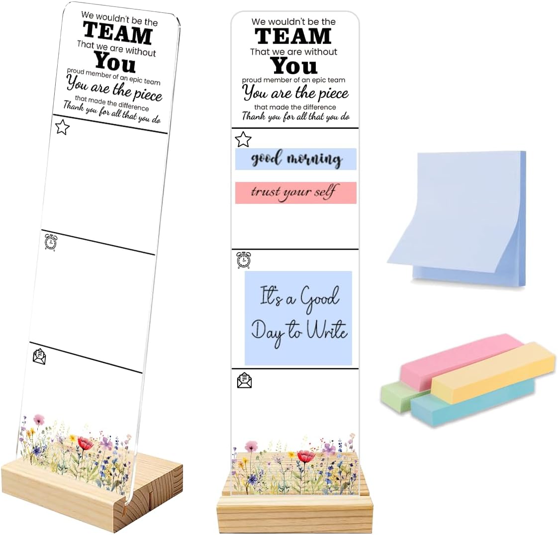 Sticky Note Holder Acrylic Monitor Memo Board Desk Organizers and Accessories Desk Decor Post It Note Holder with 200Pcs Sticky Notes Funny Sarcastic Office Positive Desk Sign