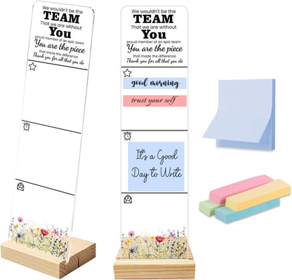 Sticky Note Holder Acrylic Monitor Memo Board Desk Organizers and Accessories Desk Decor Post It Note Holder with 200Pcs Sticky Notes Funny Sarcastic Office Positive Desk Sign