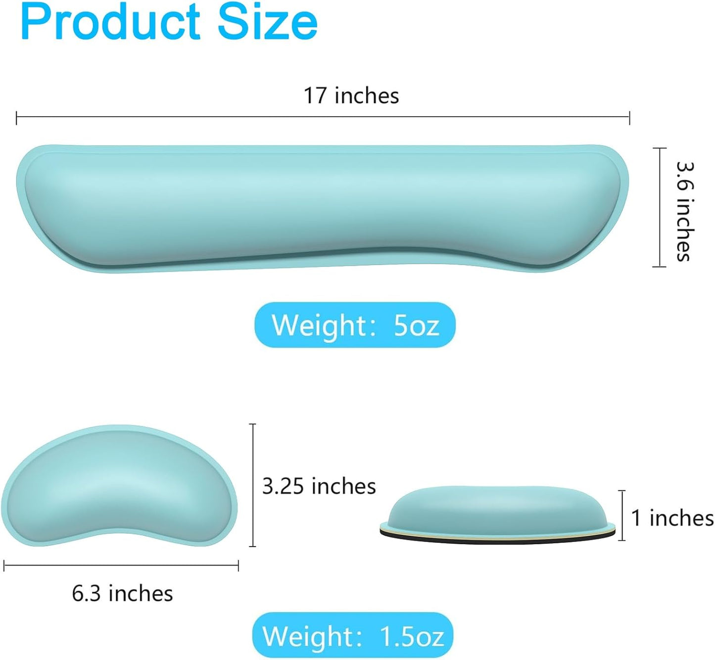 Dapesuom Mouse Wrist Rest, Ergonomic Memory Foam Mouse Wrist for Computer Desk Mats Support, PU Leather Hand Rest Pad Cushion for Gaming, Laptop, Men, Women, Pain Relief & Easy Typing, Black