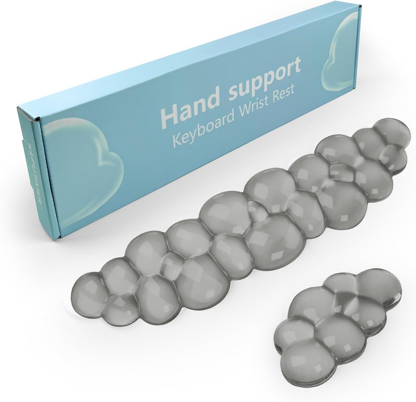 Gel Cloud Keyboard and Mouse Wrist Rest, Cute Wrist Support and Arm Support Keyboard Rest for Keyboard and Mouse Typing Pain Relief，Suitable for Office/Computer/Laptop/Gaming（White）