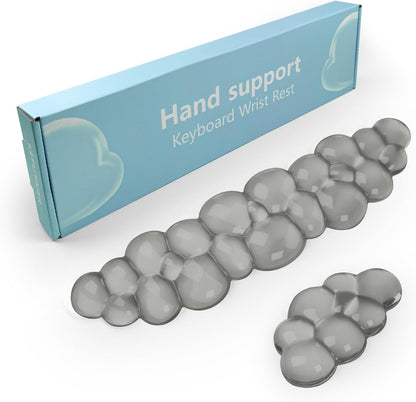 Gel Cloud Keyboard and Mouse Wrist Rest, Cute Wrist Support and Arm Support Keyboard Rest for Keyboard and Mouse Typing Pain Relief，Suitable for Office/Computer/Laptop/Gaming（White）