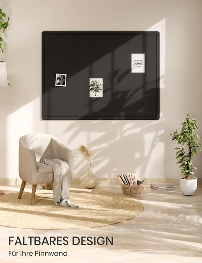 Fluxynara Bulletin Board, 23.6" x 17.5" Cork Board Alternative with 12 Safe Removable Adhesive Tabs, Foldable Felt Pin Board for Home Office, Classroom, Bedroom,Entryway for Walls—Sage