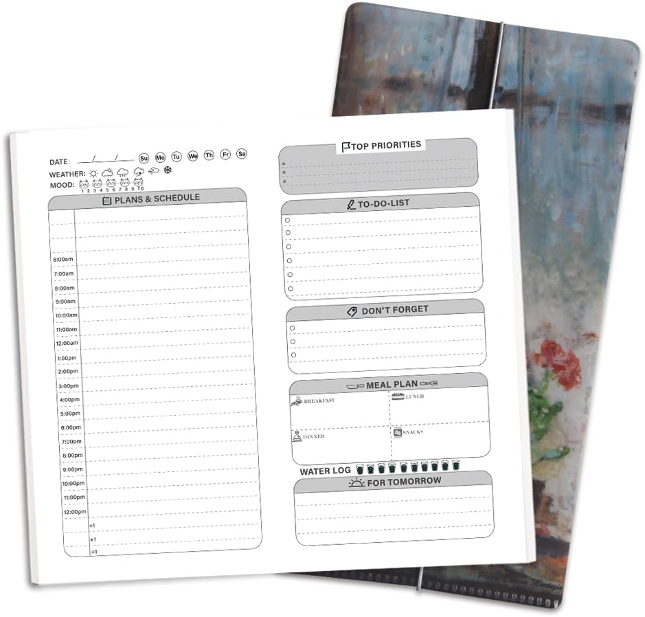 qianshan Travelers Notebook Inserts with PVC Sleeve,Undated Weekly Planner,Weekly To Do List Notepad,TN Journal,30 Sheets,8.5" x 4.7",Pocket Travelers Notebook for Journals,Diaries,Planners,Pink Cat