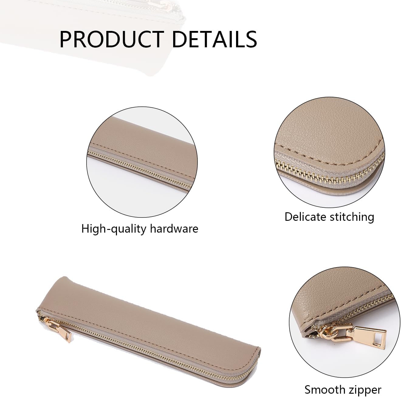 Canvas Pencil Case Small Pencil Pouch Slim Lightweight Pen Case Holder Cute Zipper Bag for School Office