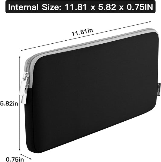 Neoprene Keyboard Sleeve Case for Apple MC184LL/B Wireless Bluetooth Keyboard, Protective Keyboard Case with Zipper for Small Wireless Keyboard, Black