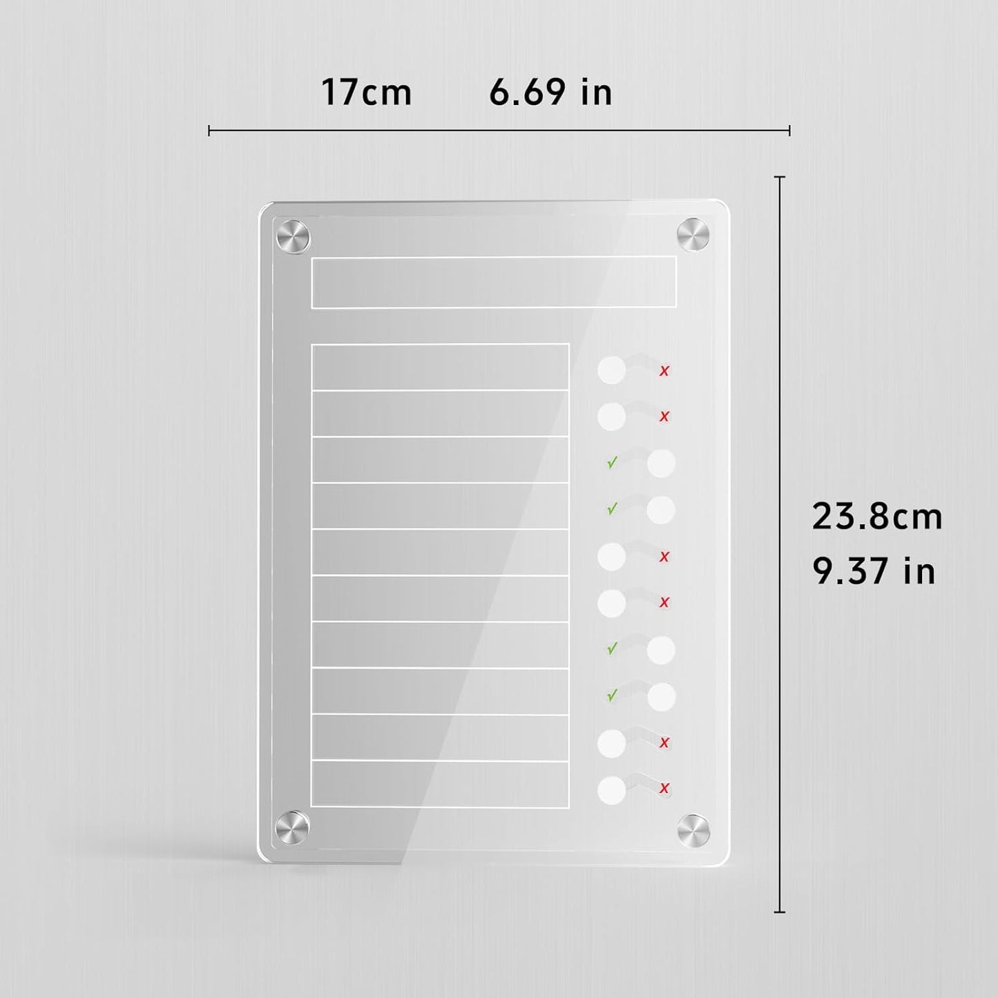 NiHome Acrylic Magnetic to Do List Planning Board with Sliders & Desktop Stand, Chore Chart for Kids & Adults, Checklist Routine Chart Task Board for Fridge & Desk, for Magnetic Metal Surfaces Only