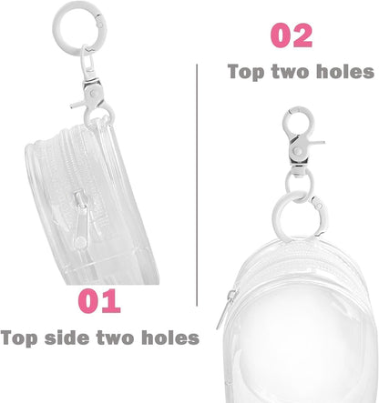 Linsaner 1|2|4 Pack Available Storage Bag for Organizing Data Cables, Earphone, Chargers, Keys, Change, Blind Box Doll Transparent Display Bag, Tech Pouch (Black, 1 Pack)