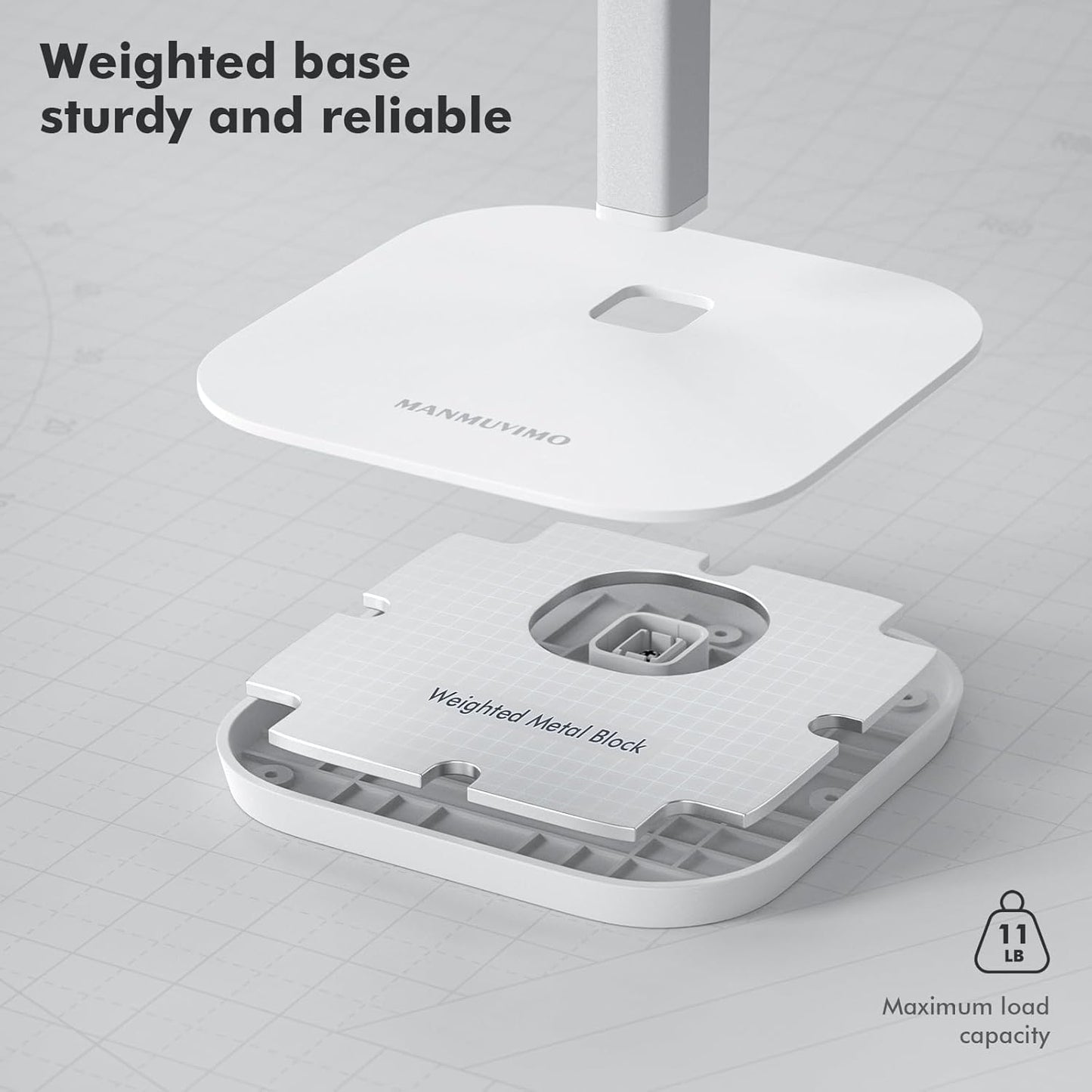 Headphone Stand, Desktop Headset Holder Heavy Base Desk Earphone Stand Aluminum Gaming Headset Hanger Rack Compatible with AirPods Max, AirPods Pro, Sony, Beats, Bose, Razer (White)