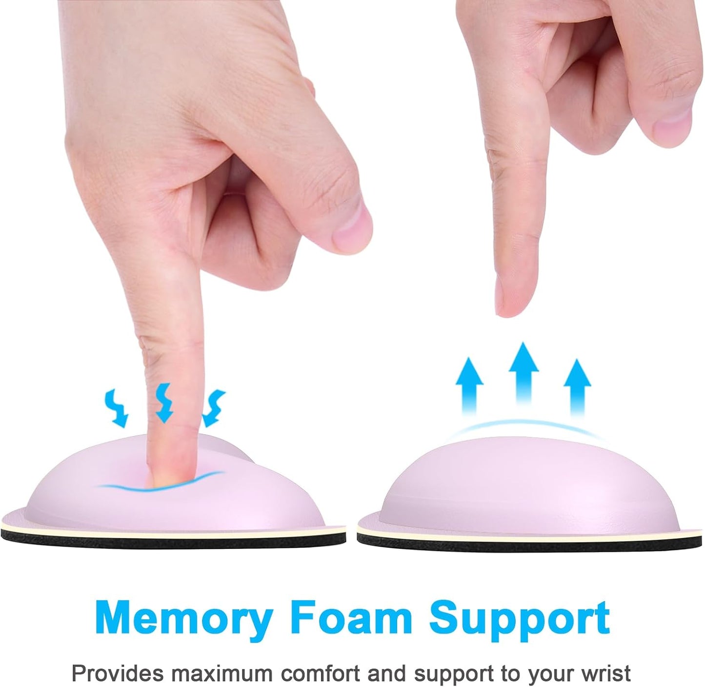Dapesuom Mouse Wrist Rest, Ergonomic Memory Foam Mouse Wrist for Computer Desk Mats Support, PU Leather Hand Rest Pad Cushion for Gaming, Laptop, Men, Women, Pain Relief & Easy Typing, Black