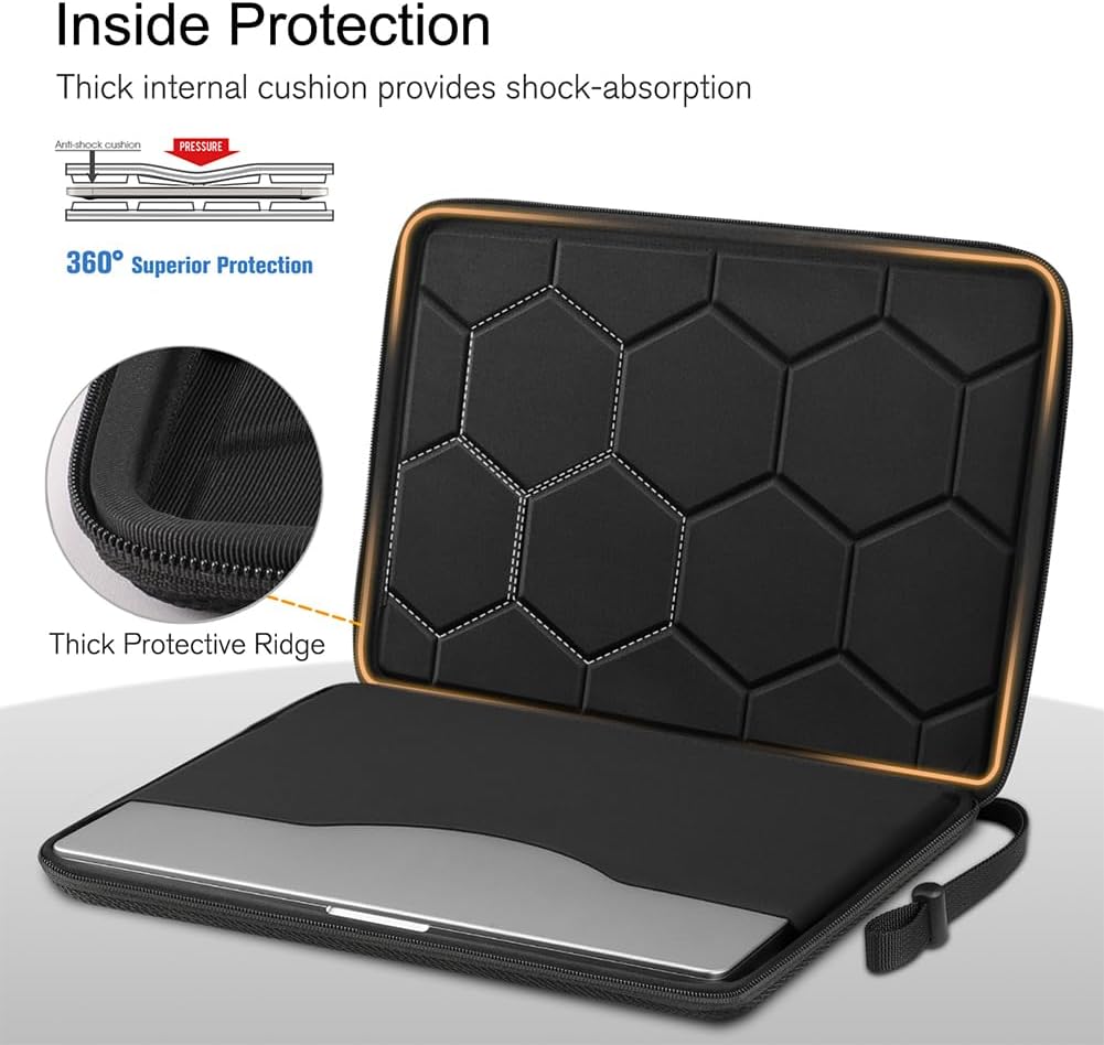 FINPAC Hard Laptop Sleeve Case for MacBook Neo A18 Pro,13 inch MacBook Air 2026 M5/M4/M3/M2/M1,14 inch MacBook Pro 2026 M5/M4/M3/M2 Pro/Max,Waterproof Case for Dell,Surface Laptop,HP,Acer,Black | Hard