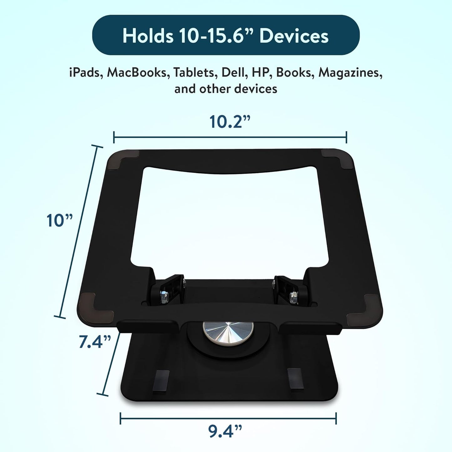 Uncaged Ergonomics Swivel Laptop Stand for Desk, Adjustable Computer iPad Stand for Desk w/ 360 Rotation, Portable Laptop Holder for Home Office Ergonomic Supplies