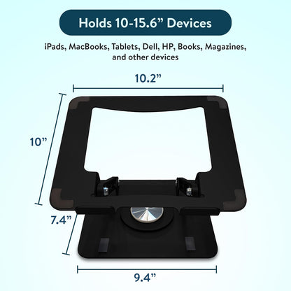 Uncaged Ergonomics Swivel Laptop Stand for Desk, Adjustable Computer iPad Stand for Desk w/ 360 Rotation, Portable Laptop Holder for Home Office Ergonomic Supplies