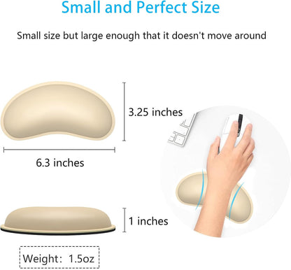 Dapesuom Mouse Wrist Rest, Ergonomic Memory Foam Mouse Wrist for Computer Desk Mats Support, PU Leather Hand Rest Pad Cushion for Gaming, Laptop, Men, Women, Pain Relief & Easy Typing, Black