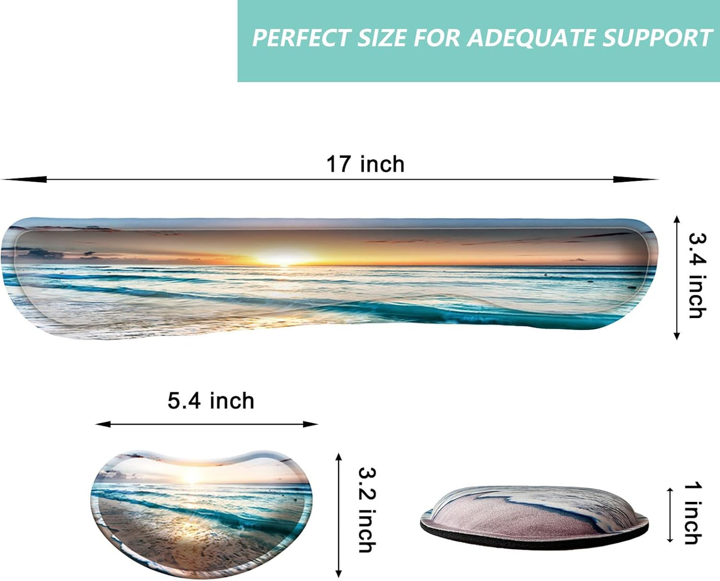 Keyboard Wrist Rest Mouse Wrist Support Set, Memory Foam Wrist Rest Pad for Computer Laptop Keyboard Mouse, Ergonomic Wrist Cushion Support for Typing Pain Relief, Gaming Home Office, Flowers Grass
