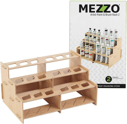 HG Art Concepts Mezzo Artist Drawing Rack - Wood Grain Laminate Multi Layer Desk Stand Professional Storage Display Organizer for Pens, Pencils, Drafting and all other Drawing Tools