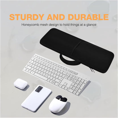 Wireless Keyboard Mouse Sleeve Travel Case,for Logitech Mk345 Wireless Keyboard,Mouse Storage and Cable Storage Pouch,Soft Neoprene Dust and water resistant bag(Black)