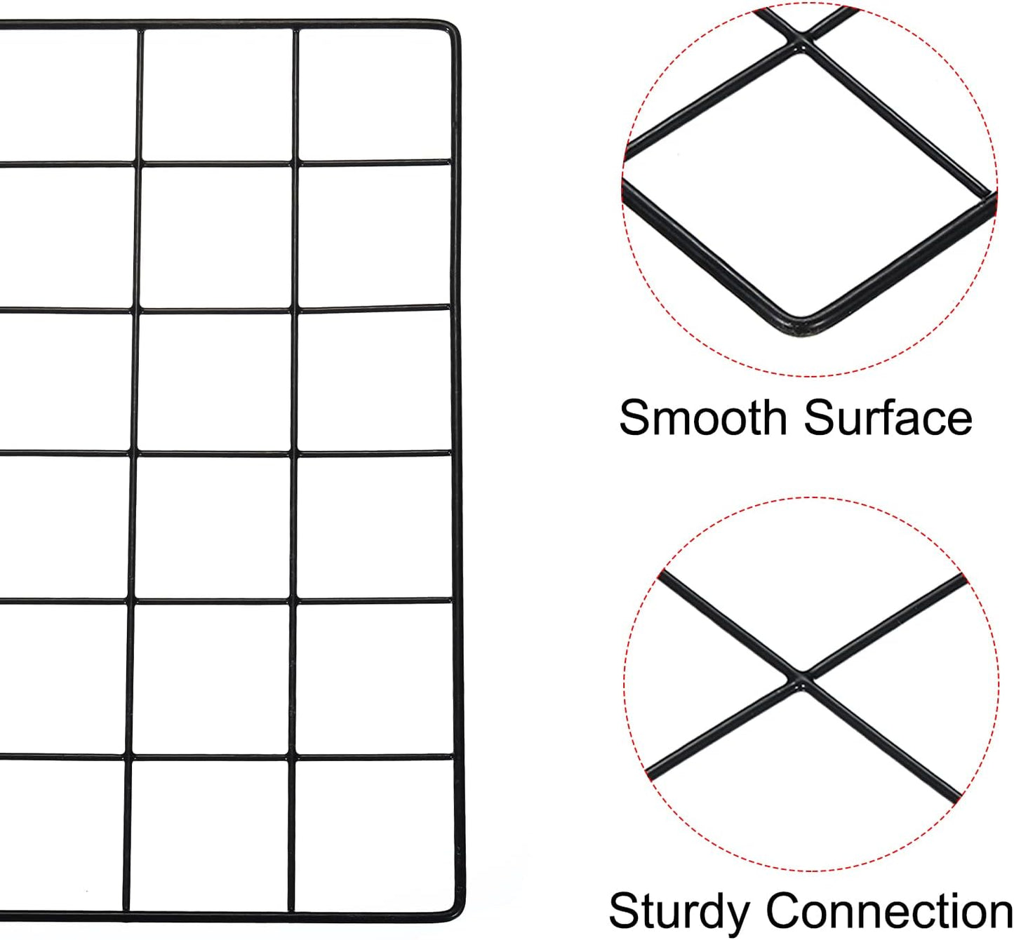 PATIKIL 16"x12" Wire Grid Panel, 1 Pack Wall Grid Decorative Panels Board Photo Pictures Display Decor Hanging Organizer for Home Office, Black