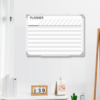 Lincia Aluminum Frame Dry Erase Board with Lines, Double Sided Wall-Mounted Whiteboard for Scheduling, to Do Lists & Weekly Planning, Reusable Calendar for Home & Work(Project Planning Board,24"x18")