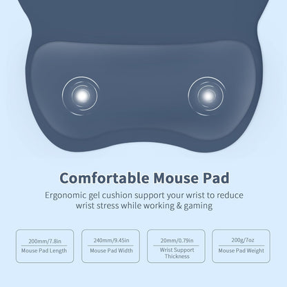 EooCoo Ergonomic Mouse Pad with Wrist Support, Mousepad with Memory Foam Wrist Rest and Non-Slip Base for Computer, Cafe, Home & Office, 9.64 x 8.26 in Office Desk Accessories