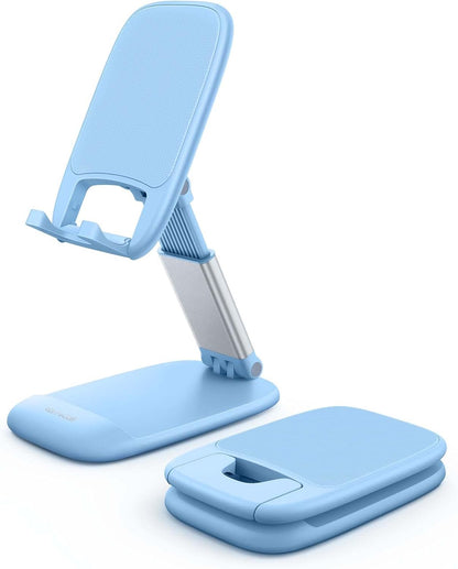 Lamicall Cell Phone Stand for Desk - [Height Adjustable] Foldable Mobile Phone Holder, Portable Stand for iPhone 17 16 15 14 13 12 11 Pro Max Plus Air, Galaxy S25, Office Gift, Telephone Accessories