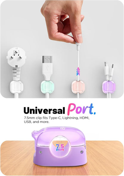 Cord Organizer, 8 Pack Cable Clips [1s Lock & Strongest Adhesive] Spring Cable Management, Cord Holder for Nightstand, Home Office Desk Accessories, Women Teen Cute Room Decor College Dorm Essentials