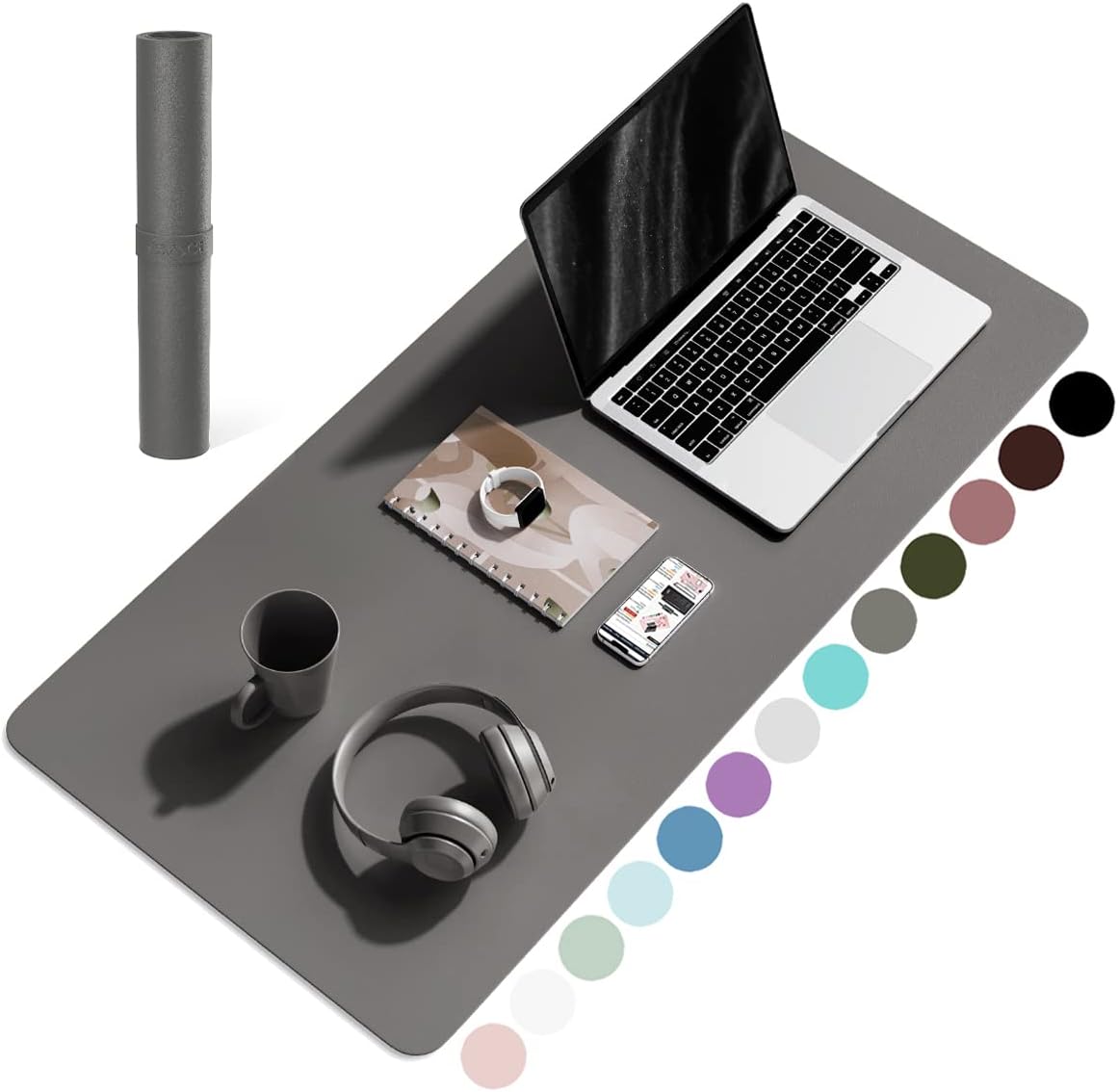 YSAGi Non-Slip Leather Desk Pad, Waterproof Laptop Computer Desk Keyboard Mat, Table Protector Blotter Mat, Large Mouse Pad for Office/Work/Home/Decor(Black, 31.5" x 15.7")
