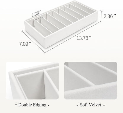 Velvet Sunglass Organizer Tray, Stackable Glasses Case for Drawer, Eyeglasses Watches Jewelry Display Holder Women Men
