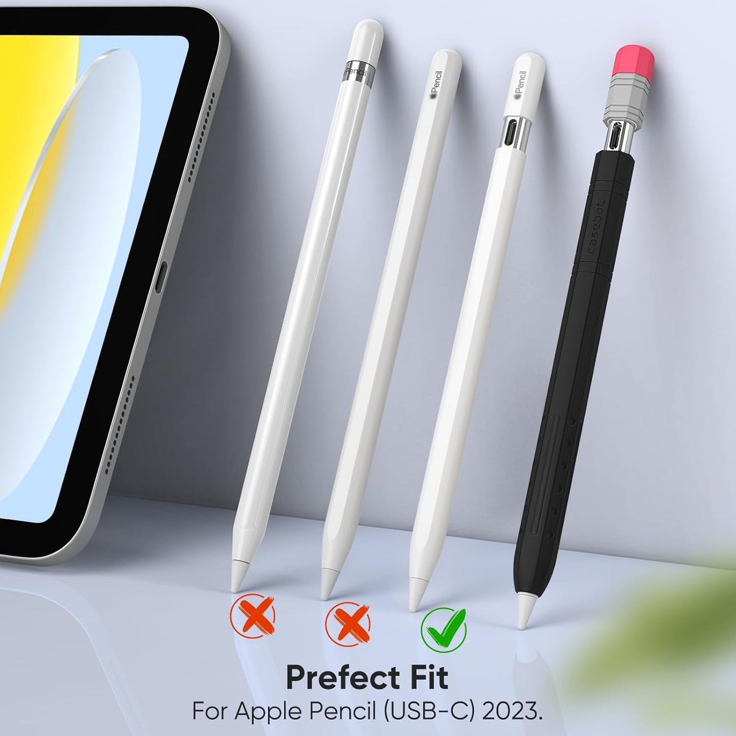 Fintie Silicone Sleeve for Apple Pencil (USB-C), Light Pen Skin Case Cover Soft Protective Anti-Slip Pencil Grip Holder, Supports Magnetic Attachment, Pink