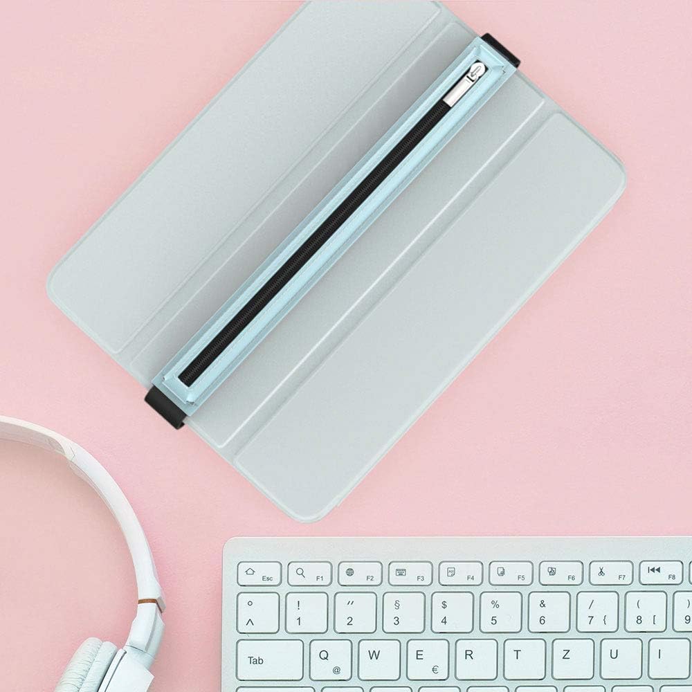 MoKo Pencil Case Fit Apple Pencil Pro, iPencil (USB-C), Apple Pencil 1st/2nd Generation, Stylus Pencil Sleeve PU Leather Zipper Pouch with Elastic Band for 9.7"-12.9" Tablet, Space Gray