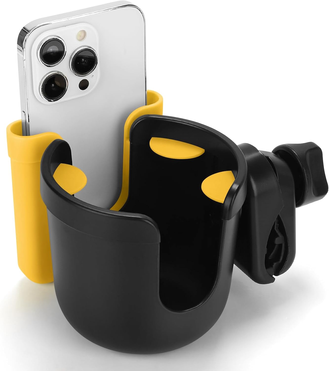 Accmor 2-in-1 Walker Cup Holder with Phone Holder, Wheelchair Cup Holder, Rollator Cup Holder, Cup Phone Holder for Walker, Wheelchair, Rollator, Mobility Scooter