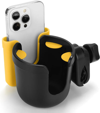 Accmor 2-in-1 Walker Cup Holder with Phone Holder, Wheelchair Cup Holder, Rollator Cup Holder, Cup Phone Holder for Walker, Wheelchair, Rollator, Mobility Scooter