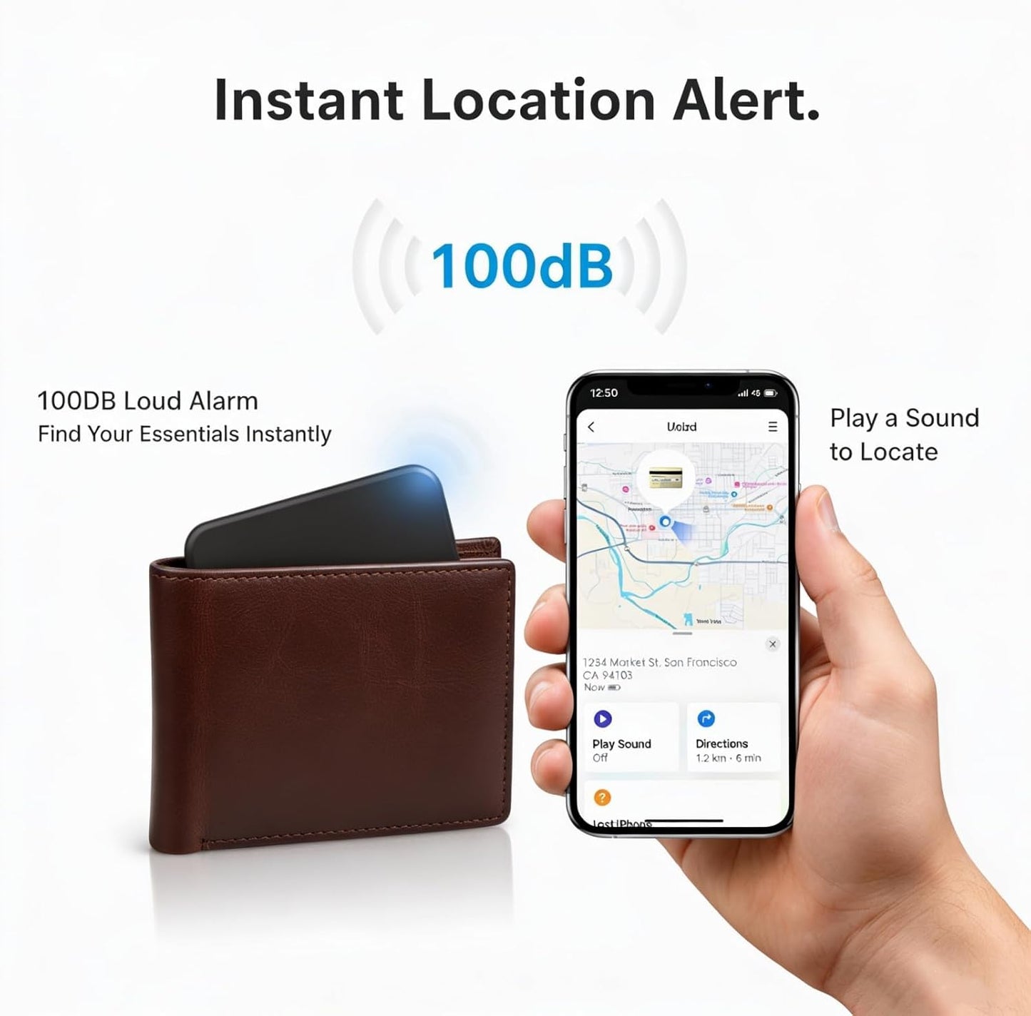 2 Pack Air Smart Tracker Card Work with Apple Find My (iOS Only) [MFi Certified] Ultra Slim Bluetooth Wallet Tracking Card Wireless Charging Waterproof Item Locator for Keys Bag Passport Purse Luggage