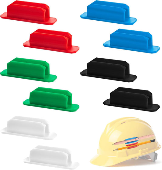 10 Pcs Silicone Pen Holder for Wall,Adhesive Pencil Holder for Clipboard Student Desk Classroom (5-colors)