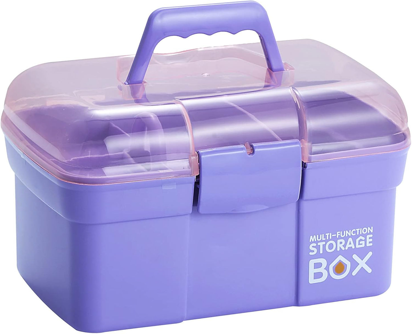 Kinsorcai 11'' Plastic Storage Box with Removable Tray, Multipurpose Organizer and Storage Case for Art Craft and Cosmetic (Green)