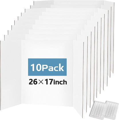 Trifold Poster Board 26"x17", 5 Pack Small Presentation Board for Science Fair Projects, Foldable Display Board for School Projects, Office Presentations and Classroom