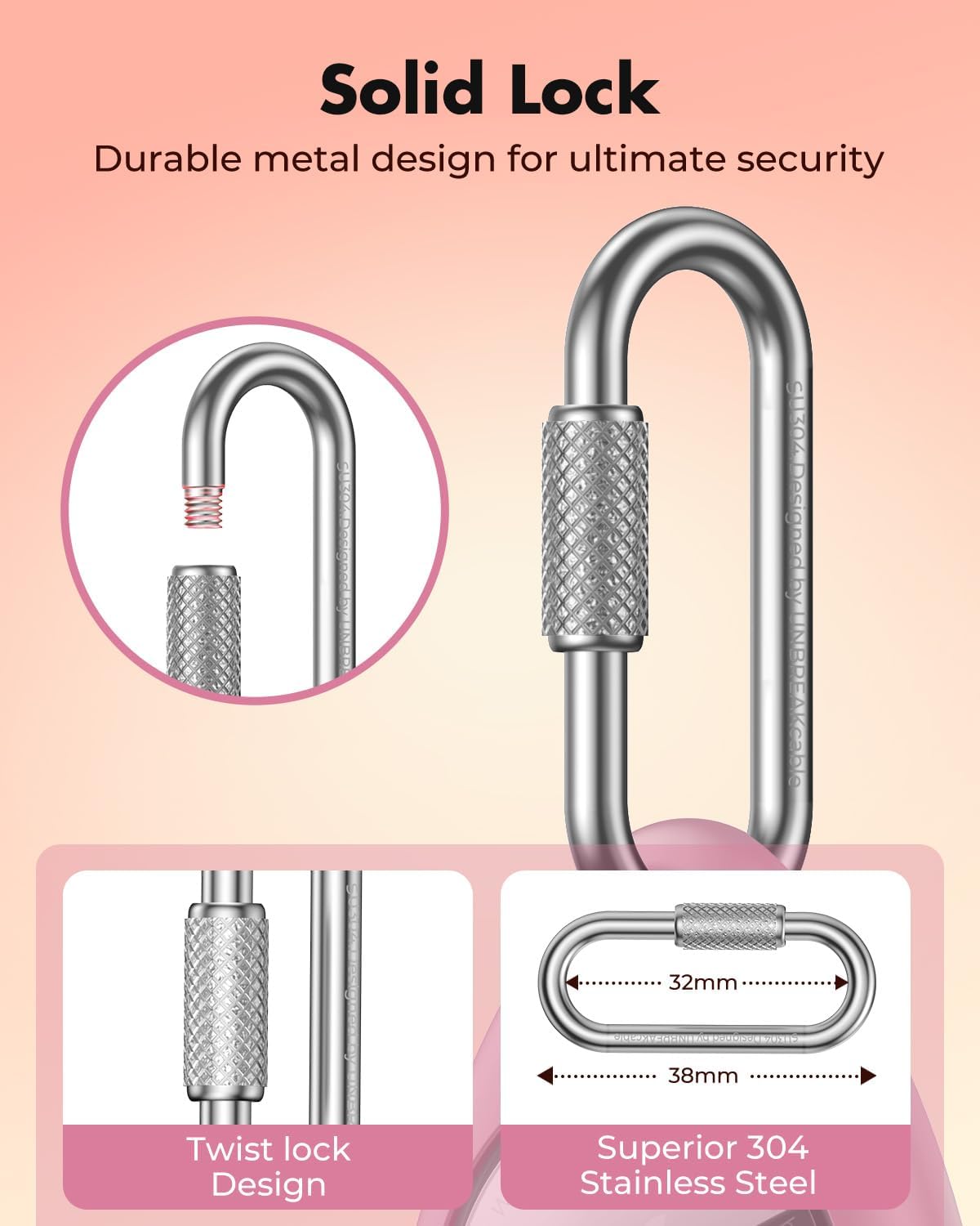 UNBREAKcable AirTag Holder for Apple - 4 Pack Air Tag Case [Professional Carabiner] [Waterproof] [Shockproof] TPU AirTag Keychain for Kids, Pets, Keys, Luggage, Backpacks