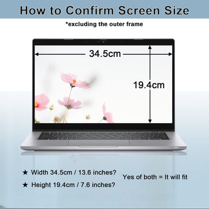 IPROKKO Laptop Privacy Screen 14 Inch 16:9 Aspect, Compatible with HP, Dell, Acer, Asus, Samsung, Lenovo Yoga & More, Removable Anti Blue Light Glare Spy Computer Monitor Filter Security Shield