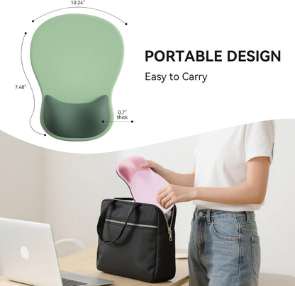 Ergonomic Mouse Pad with Wrist Rest,Cute Gel Mousepad Wrist Support - Small Mini Portable for Travel Mouse Pads for Desk Laptop,Computer,Office & Home Decor (Pink&Light Pink)