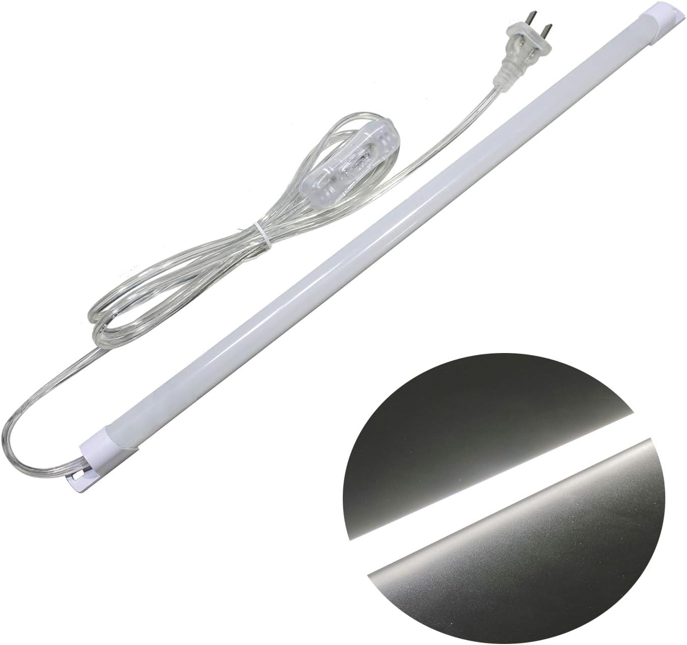 STBTECH 110V LED Under Cabinet Lighting,17inch LED Strip Light Bar with 6ft Power Cord,Magnetic Installation,Super Slim Counter Light,Reading Desk Lamp for Kitchen/Work Table.(White 6000K)
