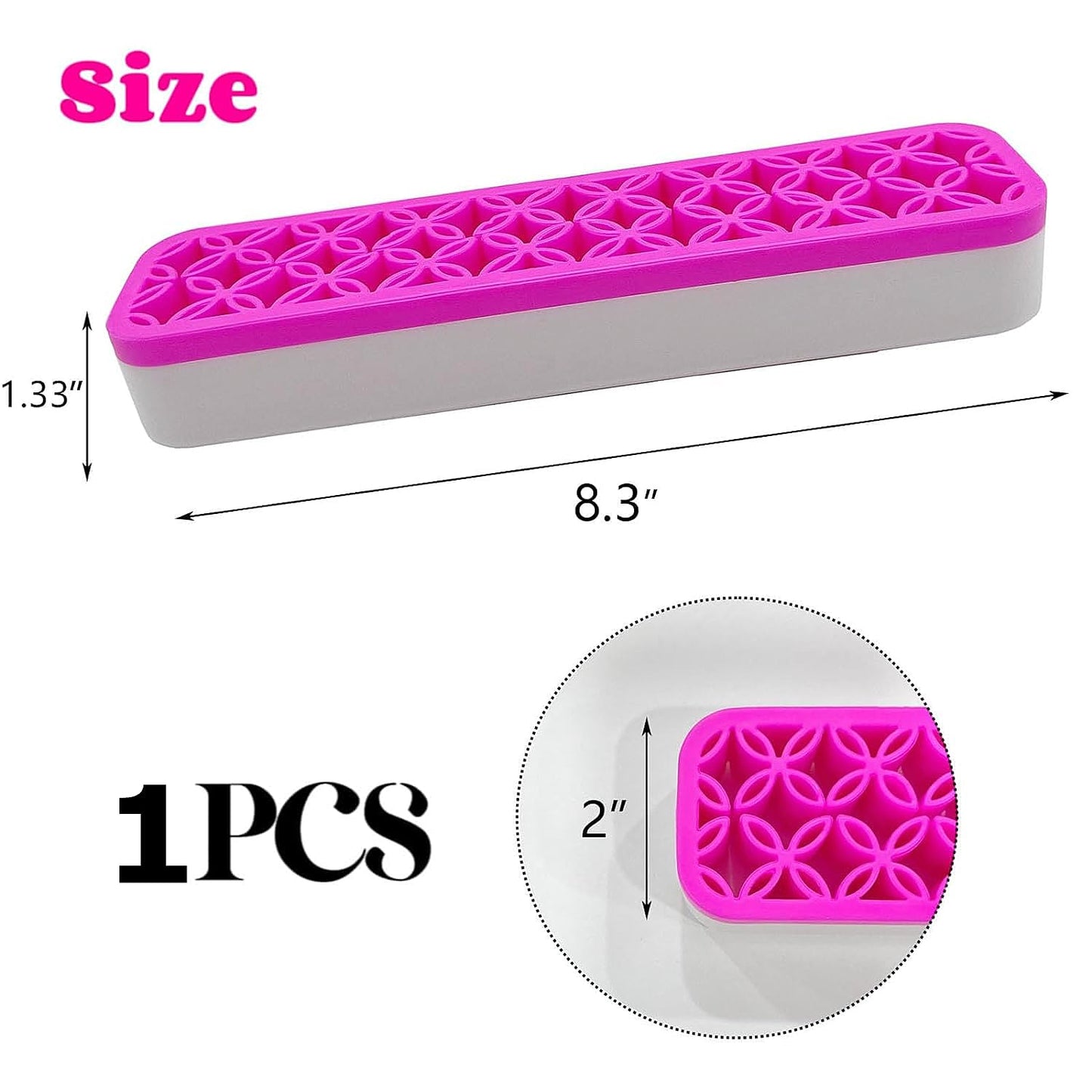 TANG SONG 2 PCS Rectangle Silicone Make up Brush Holder Cosmetic Storage Box Desktop Organizers (Black)