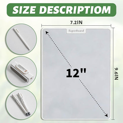 UNCLE BOARD 10 inch x 6 inch Dry Erase Board, Magnetic Small White Board with 3 Magnetic Pens, Portable Student Whiteboard - Perfect for Planning, Drawing, Memos, to-Do Lists.